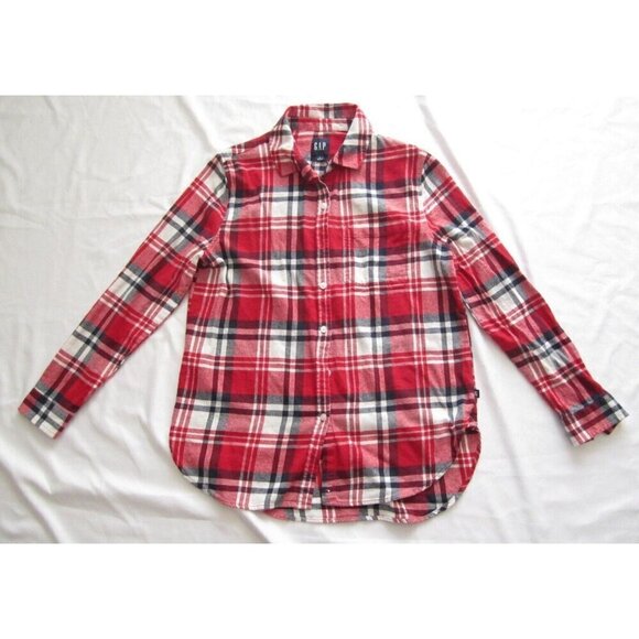 Women Gap Plaid Button Cotton Long Sleeve Shirt Sz S (WB288) - Picture 1 of 9